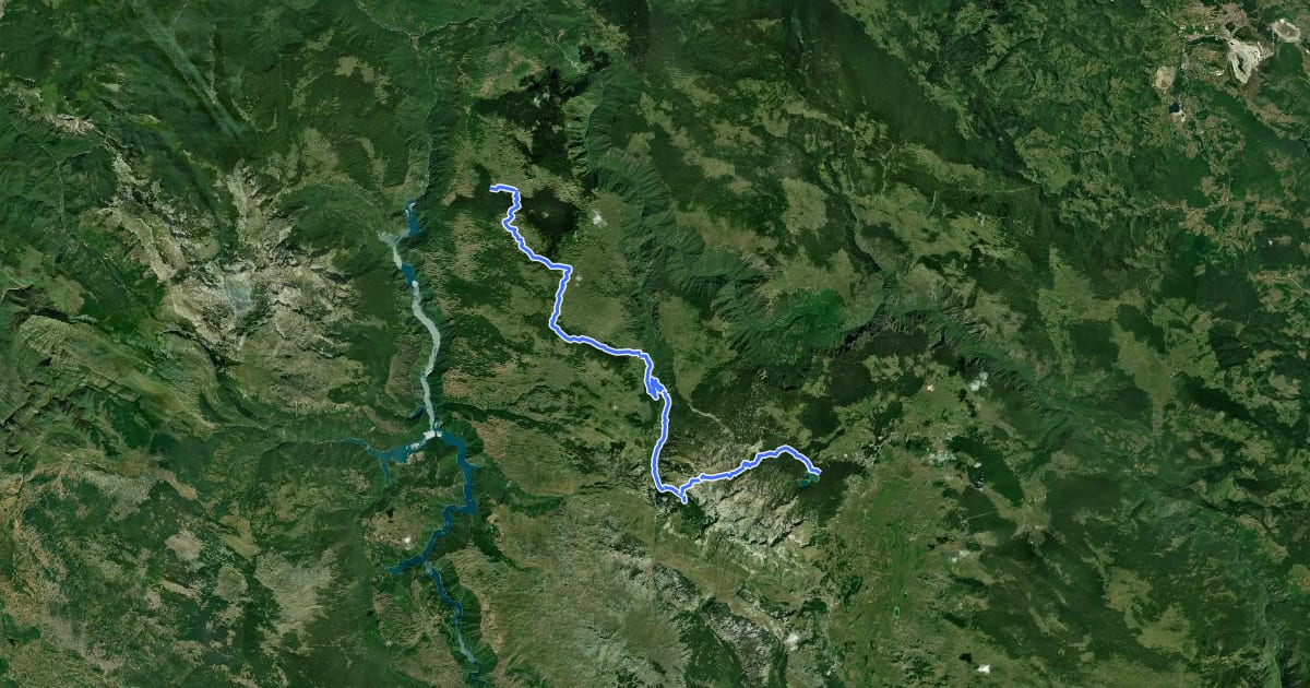 Маршрут Planina Durmitor на спутниковом снимке