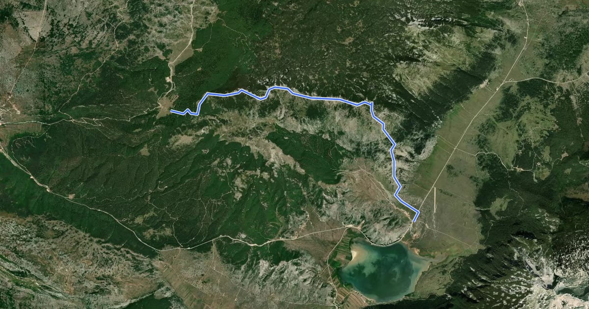 Маршрут Planina Vran i jezero Blidinje на спутниковом снимке