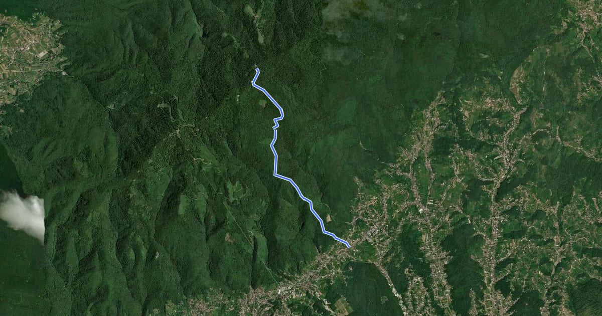 Маршрут Planinarska staza Medvednica 20 на спутниковом снимке