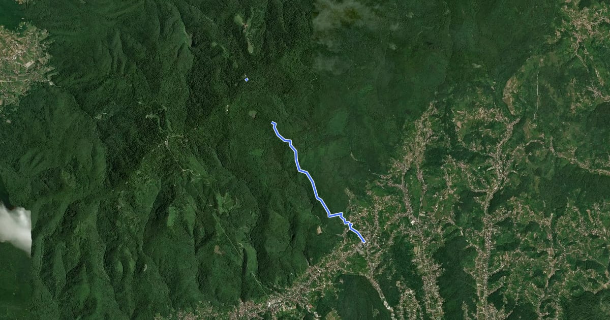 Маршрут Planinarska staza Medvednica 22 на спутниковом снимке