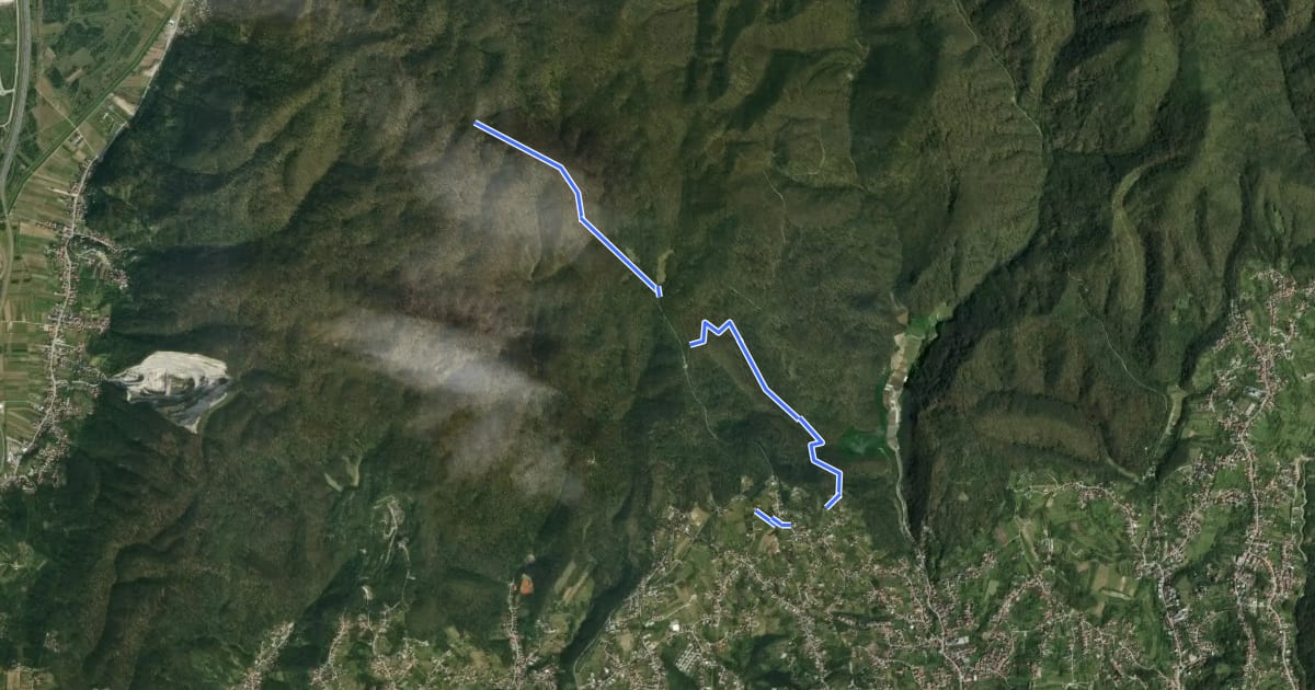 Маршрут Planinarska staza Medvednica 5 на спутниковом снимке