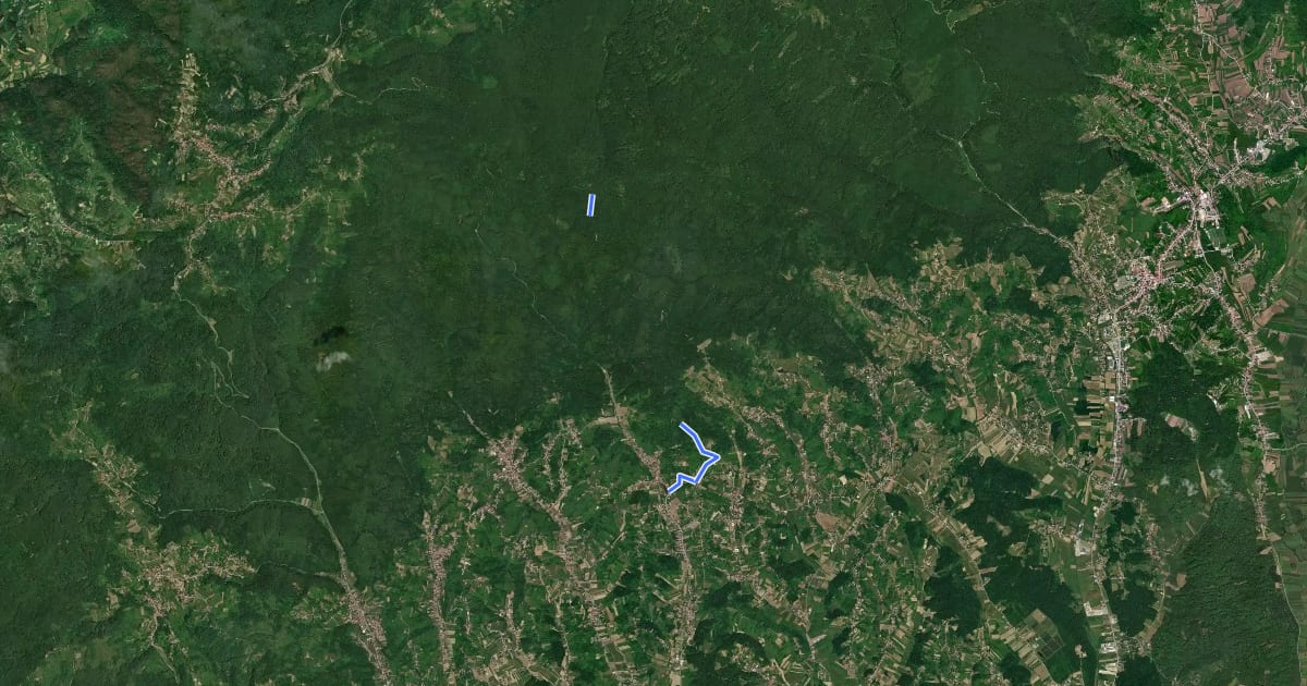 Маршрут Planinarska staza Medvednica 72 на спутниковом снимке