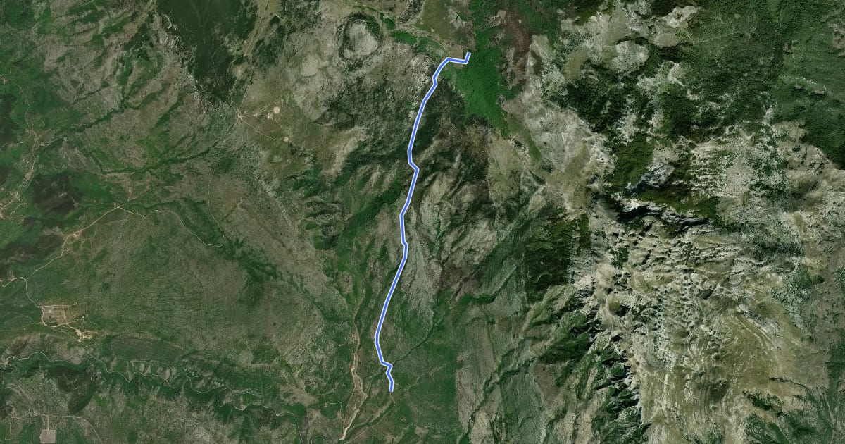 Маршрут planinarska staza Mirkovići - Brezovac на спутниковом снимке