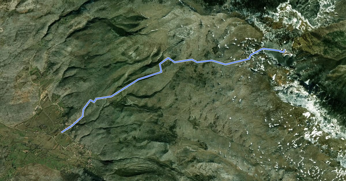 Маршрут Planinarska staza od Gljeva do Kurtagića Dolca на спутниковом снимке