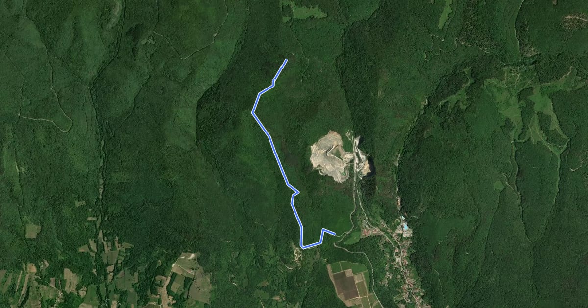 Маршрут Planinarski put 126: Velika - Turjak - planinarsko sklonište Mališćak на спутниковом снимке