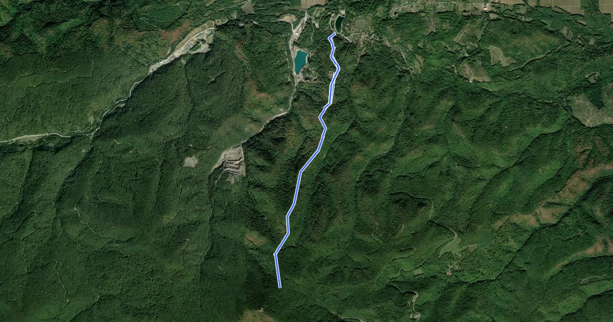 Маршрут Planinarski put 237: Orahovičko jezero - Ružica grad - Stari grad - (x) sa SPP на спутниковом снимке