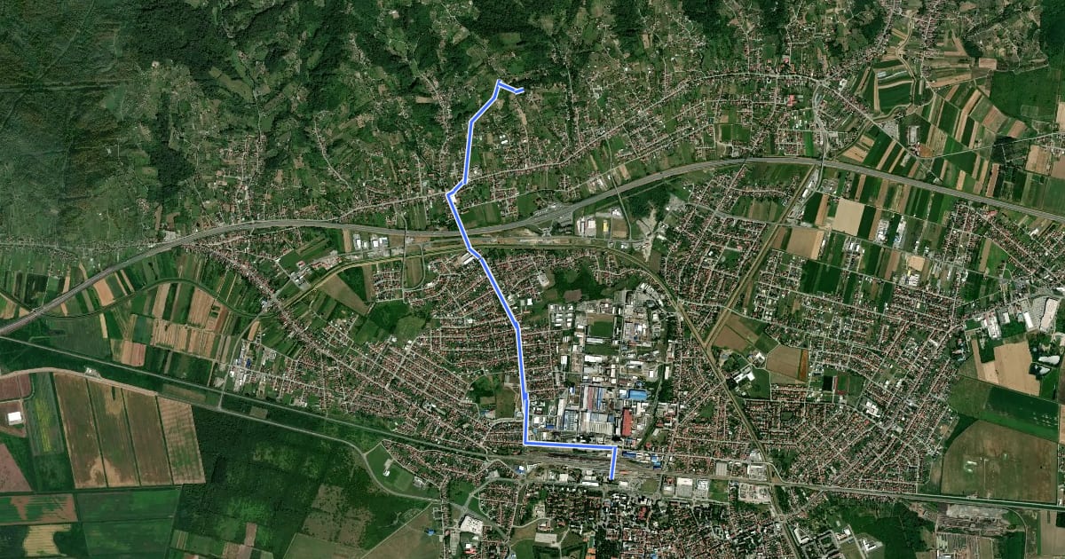 Маршрут Planinarski put 402: Slavonski Brod - Planinarski dom Đuro Pilar на спутниковом снимке