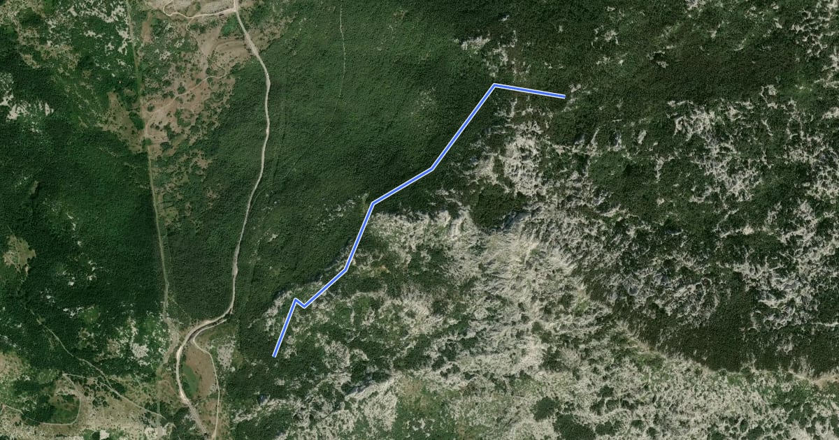 Маршрут Planinarsko sklonište Crnopac на спутниковом снимке