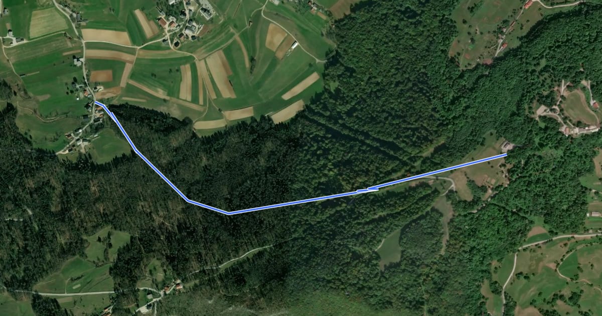 Маршрут Planinski dom Ušte-Žerenk на спутниковом снимке