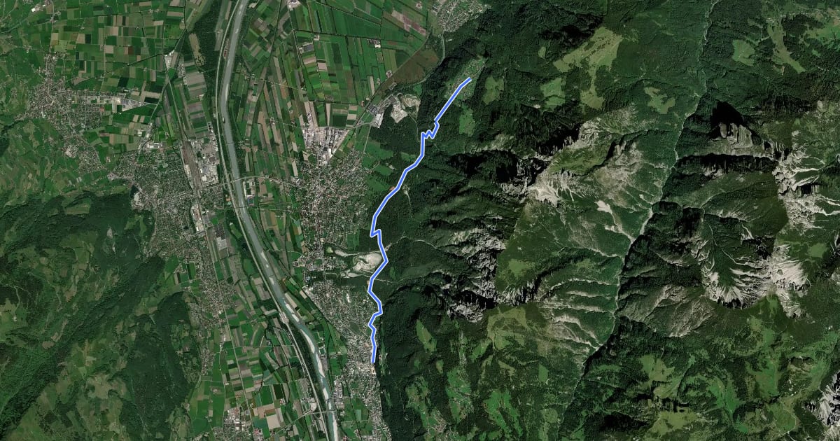 Маршрут Planken - Vaduz на спутниковом снимке