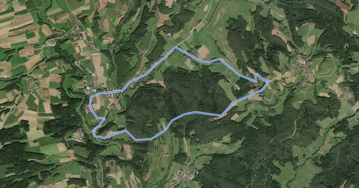 Маршрут Plankenfels Rundwanderweg "Der Neubürg entgegen" на спутниковом снимке