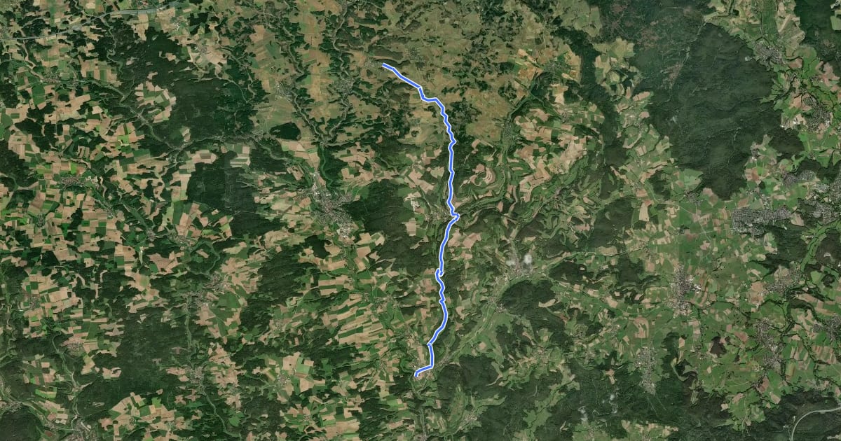 Маршрут Plankenfels-Sanspareil на спутниковом снимке