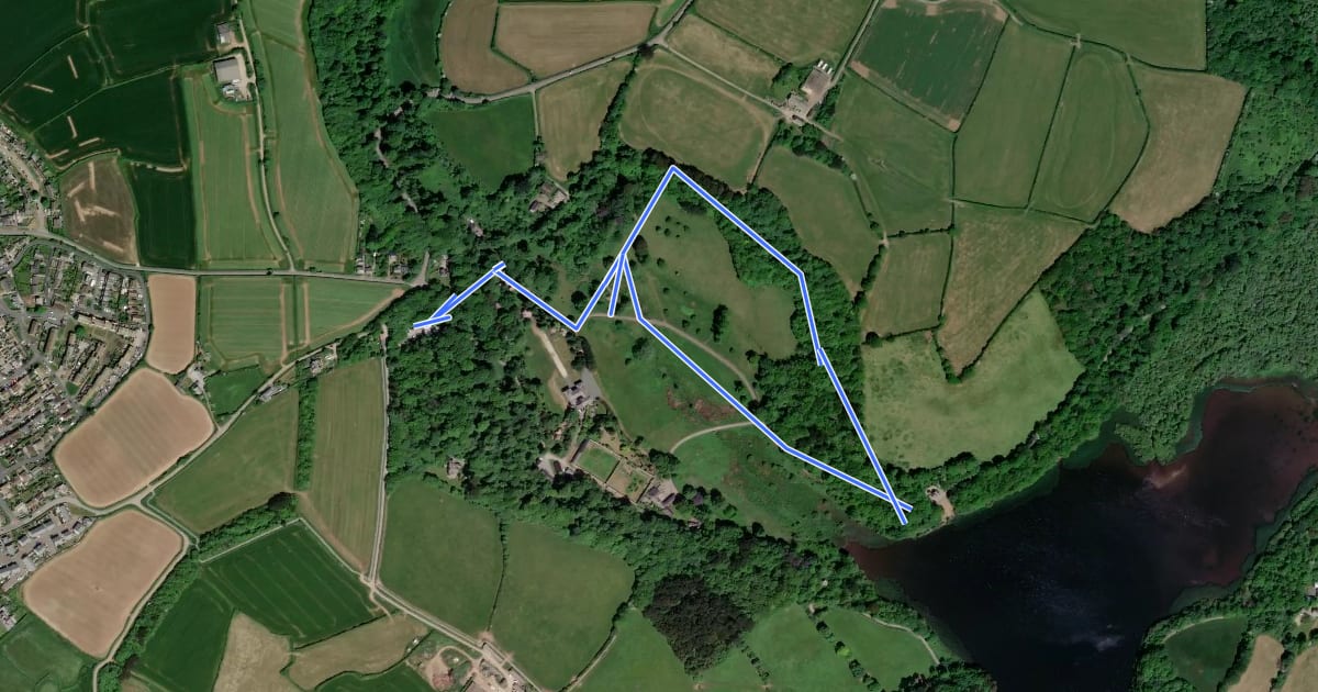 Маршрут Plantations and parkland walk, Penrose на спутниковом снимке