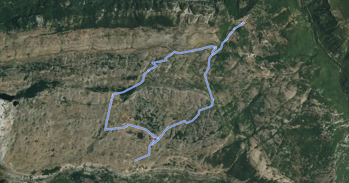 Маршрут Plateau de Calern на спутниковом снимке