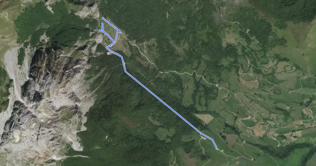 Маршрут Plateau de Sanchèse на спутниковом снимке