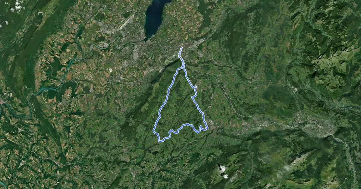 Маршрут Plateau des Bornes Nord на спутниковом снимке