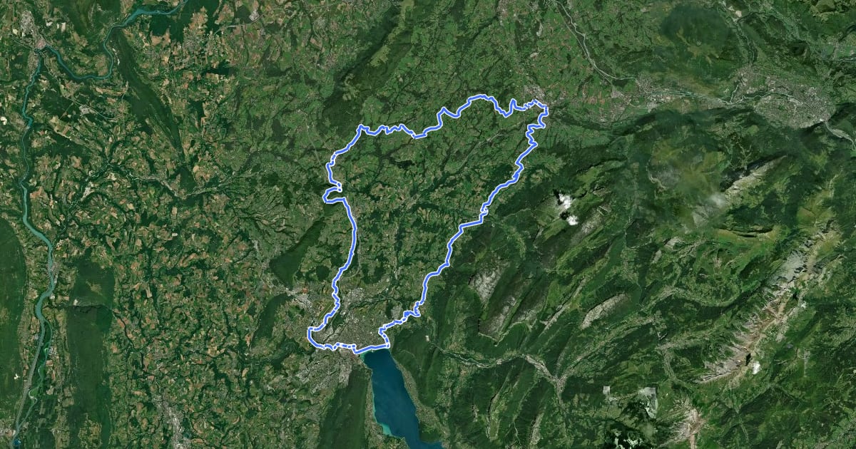 Маршрут Plateau des Bornes Sud на спутниковом снимке