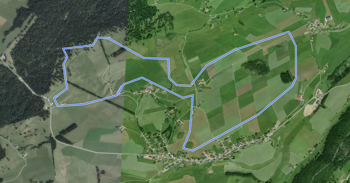 Маршрут Plateau des Granges на спутниковом снимке