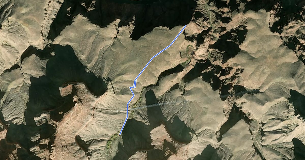 Маршрут Plateau Point Trail на спутниковом снимке