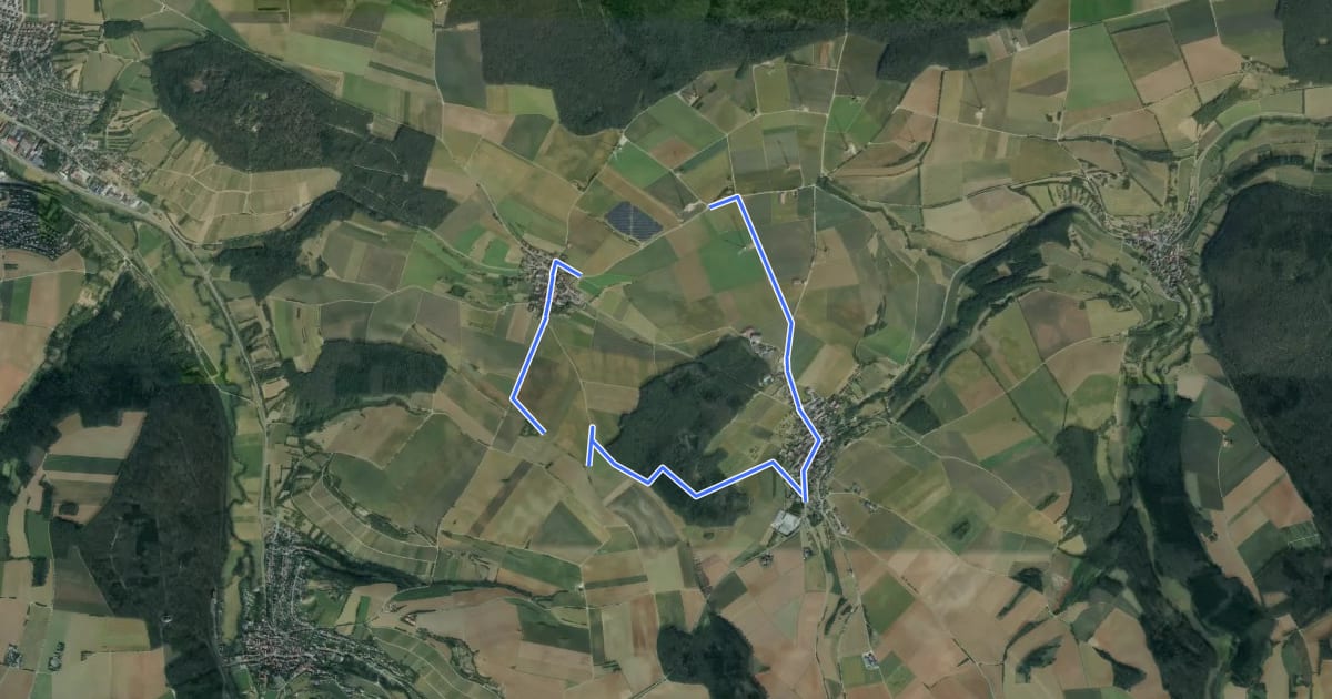 Маршрут Plateauweg на спутниковом снимке