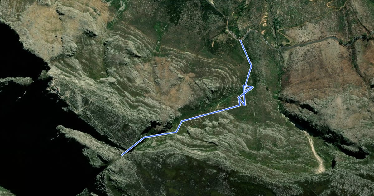 Маршрут Platteklip Gorge на спутниковом снимке