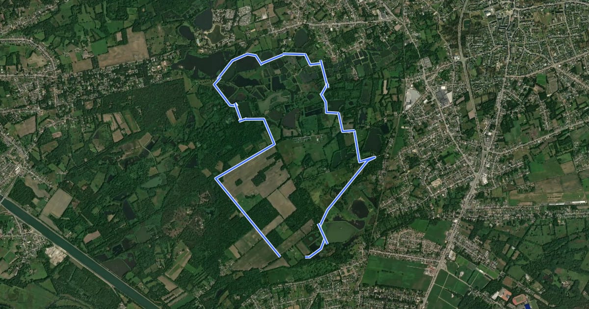 Маршрут Platwijers-Wijvenheide Rode driehoek на спутниковом снимке