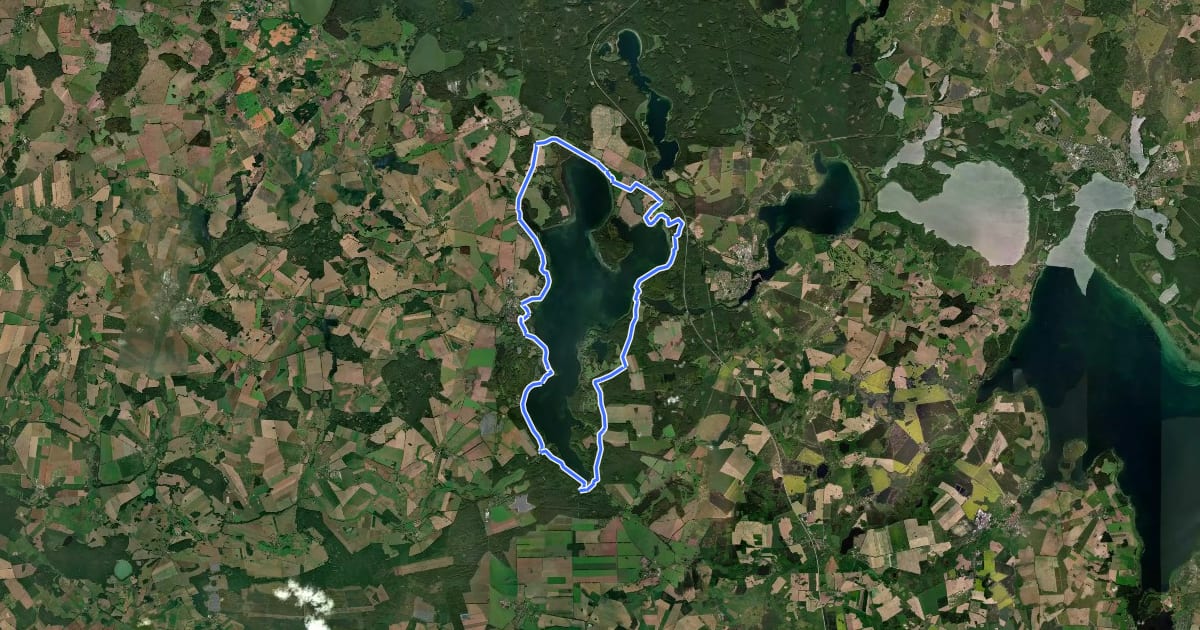 Маршрут Plauer See Radweg на спутниковом снимке