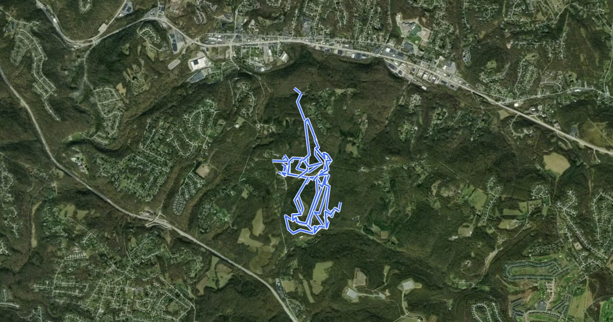 Маршрут Pleasant Valley Park Murrysville Hiking на спутниковом снимке