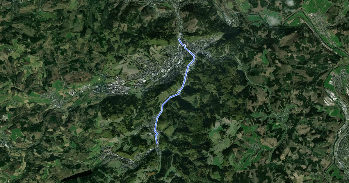 Маршрут Plettenberg-Oestertal (41) - (43) Plettenberg на спутниковом снимке