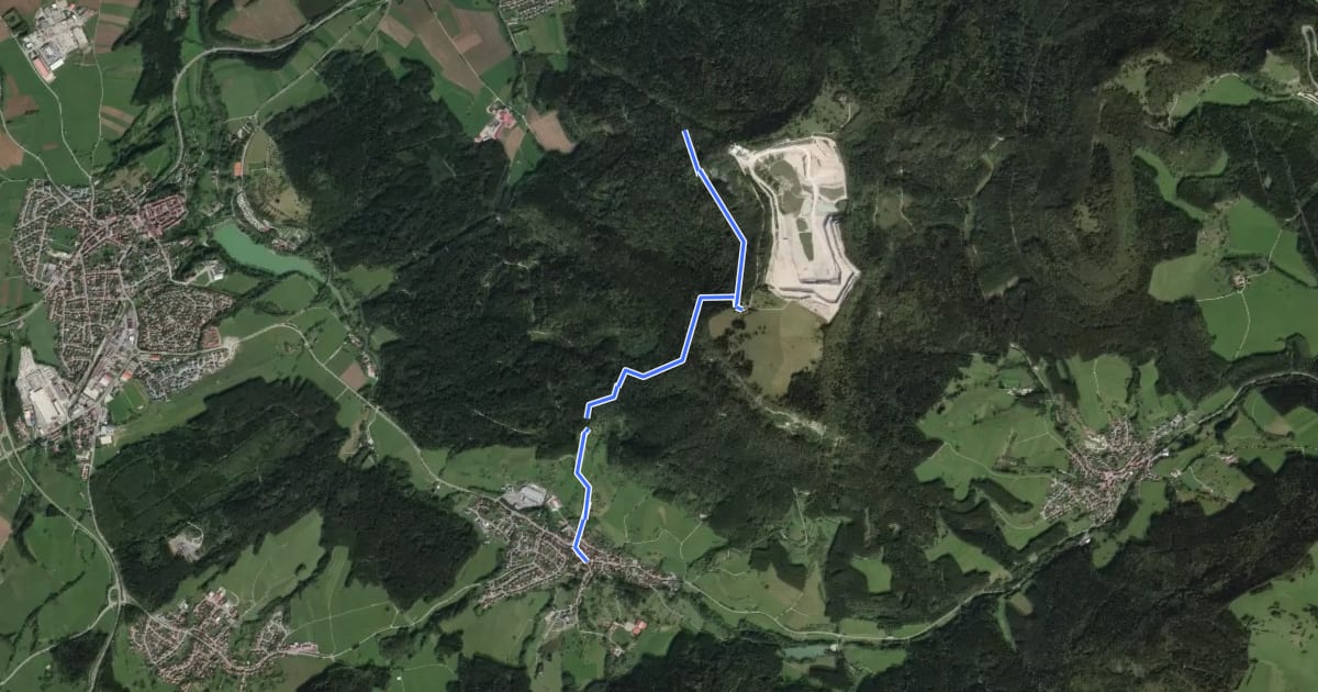 Маршрут Plettenberg - Ratshausen на спутниковом снимке