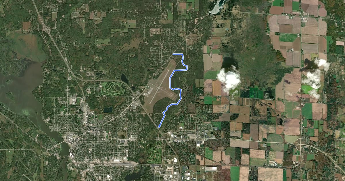 Маршрут Plover River Trail на спутниковом снимке