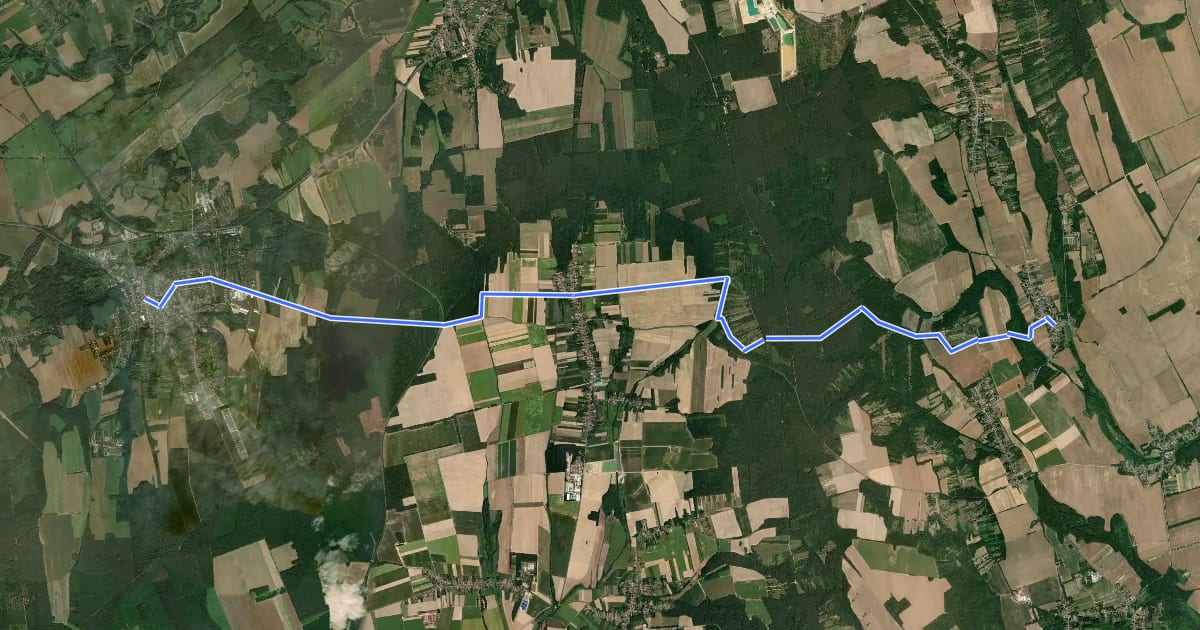 Маршрут PM, Mária-út, M60 (Hosszúpereszteg – Vasvár) на спутниковом снимке