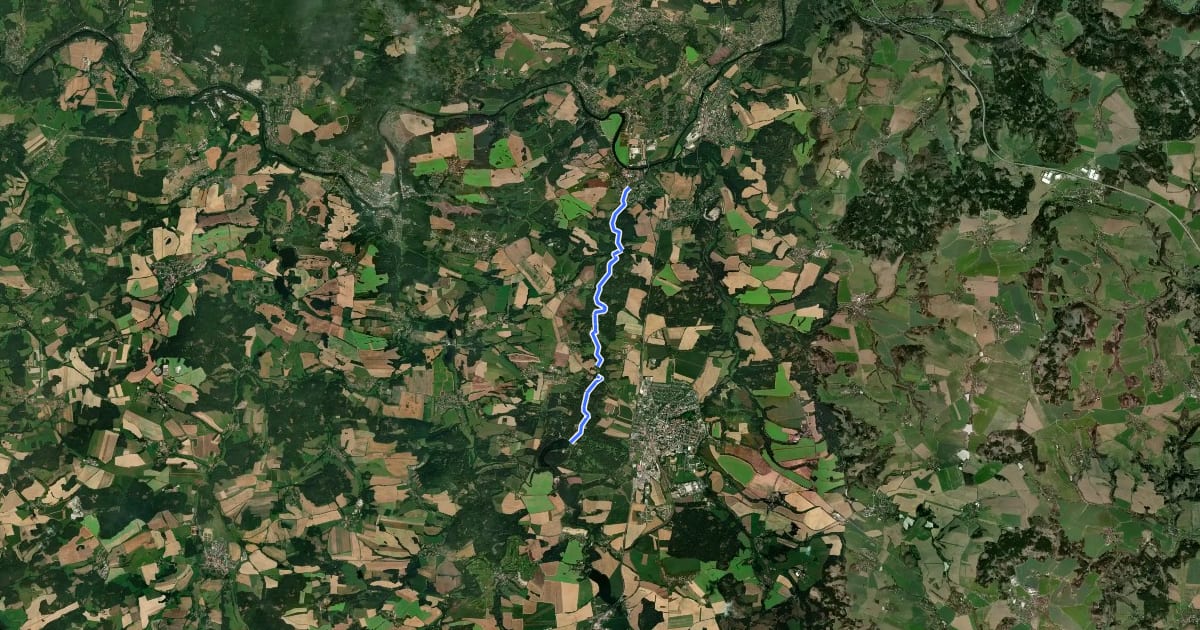 Маршрут [Č] Poříčí nad Sázavou - Benešov на спутниковом снимке