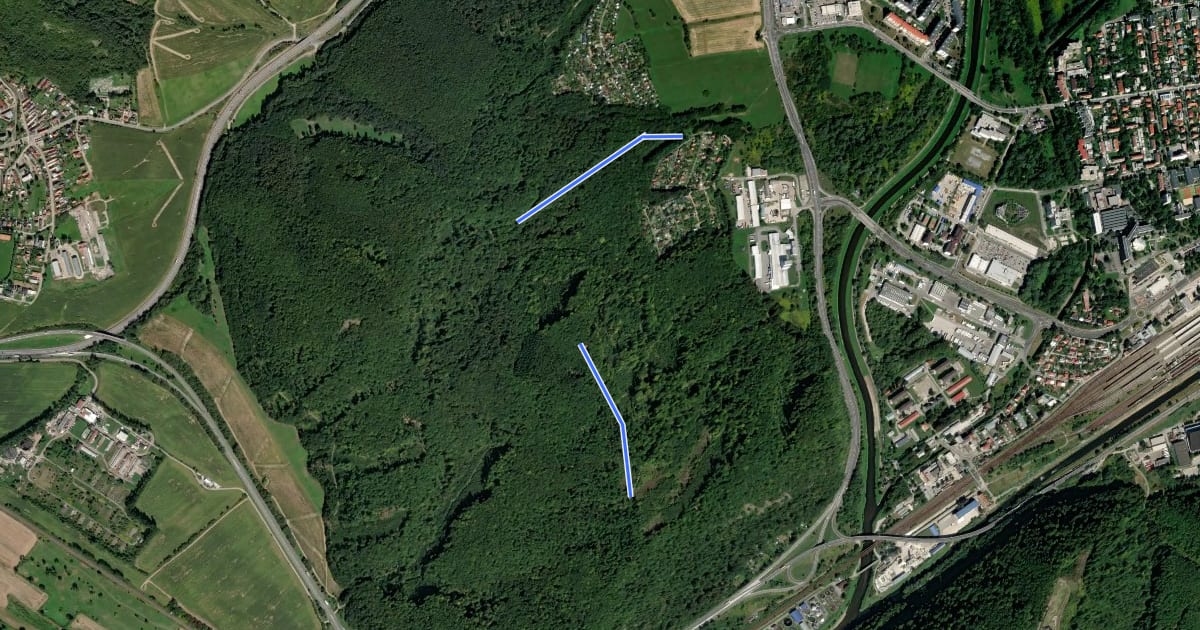 Маршрут Poštárka uphill на спутниковом снимке