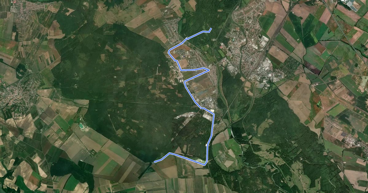 Маршрут Poštorenská на спутниковом снимке