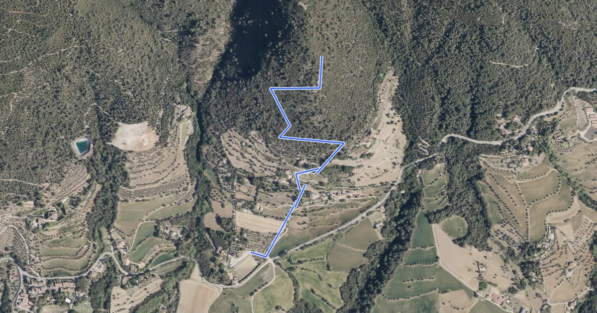 Маршрут Poblat Ibèric del Puig del Castell de Samalús на спутниковом снимке