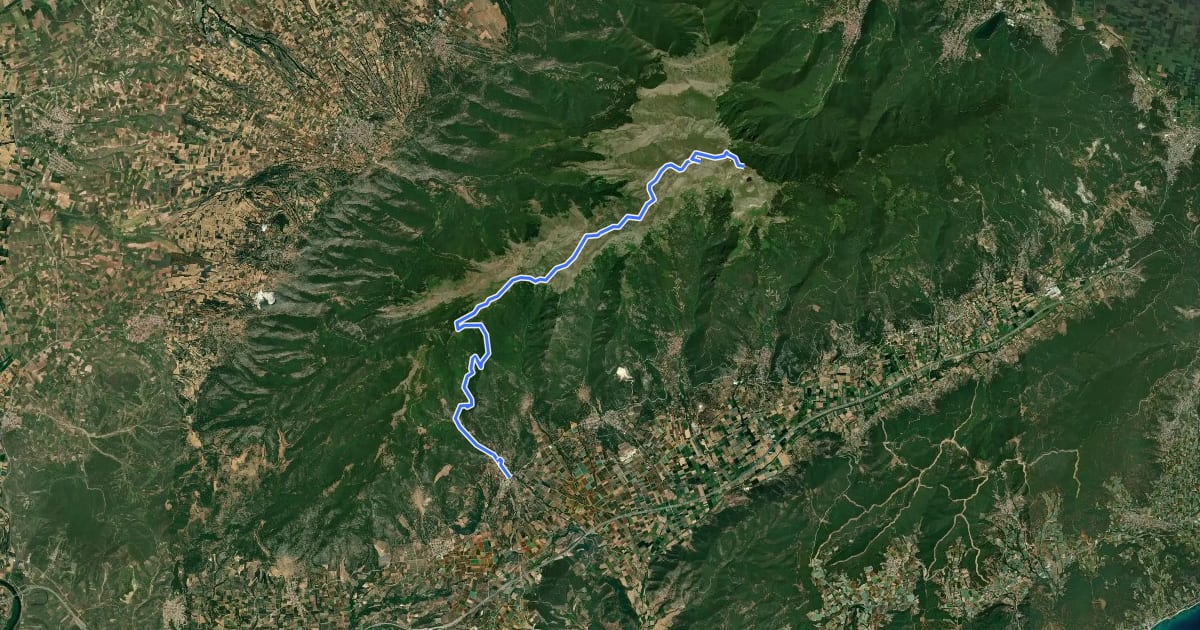 Маршрут Podochori Mati Trail на спутниковом снимке