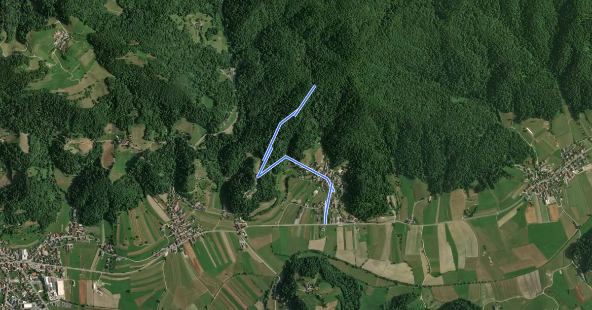 Маршрут Podolnica - Tičnica на спутниковом снимке