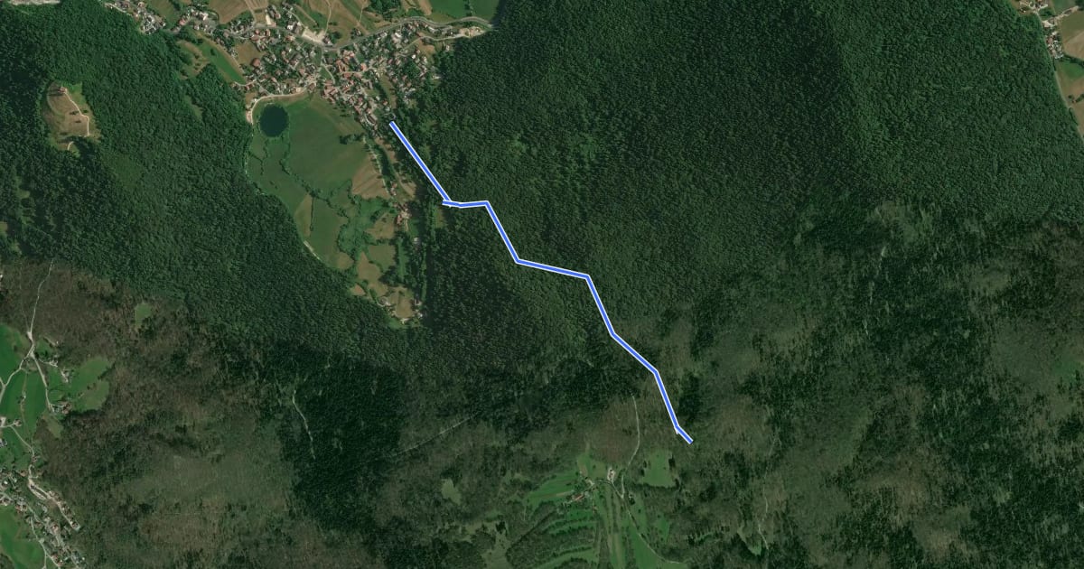 Маршрут Podpeško jezero - Ledenica на спутниковом снимке