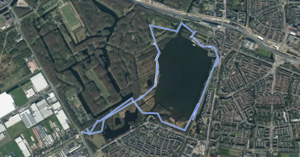 Маршрут Poelwandeling на спутниковом снимке