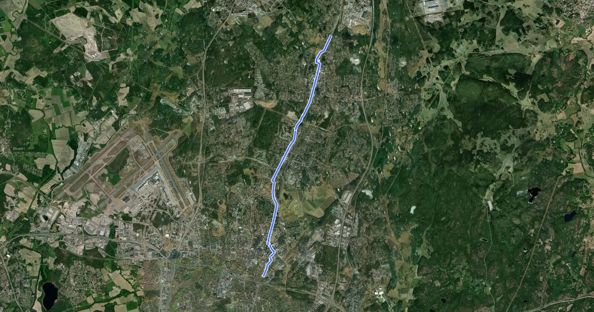 Маршрут Pohjoisbaanan väliaikainen laatukäytävä (Vantaa) на спутниковом снимке