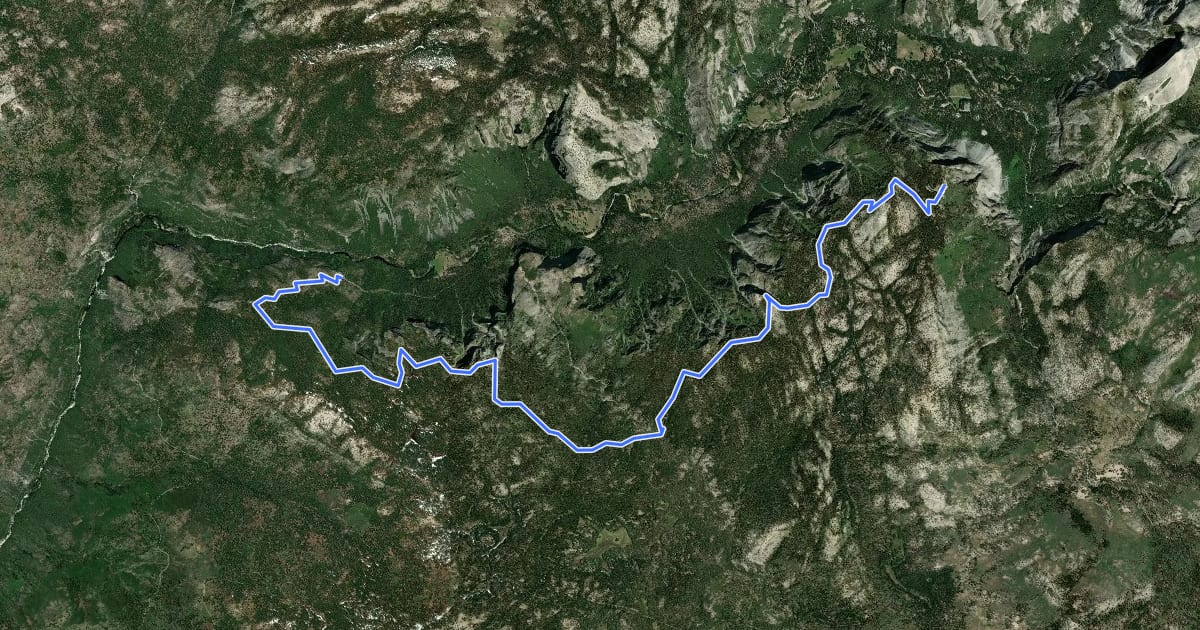 Маршрут Pohono Trail на спутниковом снимке