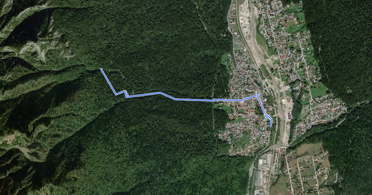 Маршрут Poiana Țapului - Cascada Urlătoarea на спутниковом снимке