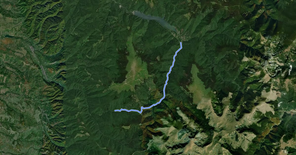 Маршрут Poiana Mărului – Valea Șucului – Culmea Jigorii – Telescaunul din Valea Craiului на спутниковом снимке