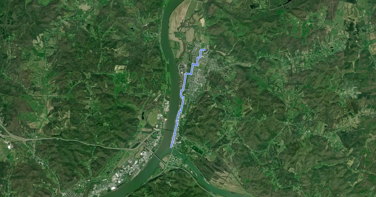 Маршрут Point Pleasant Bike Trail Safe Bike Route на спутниковом снимке