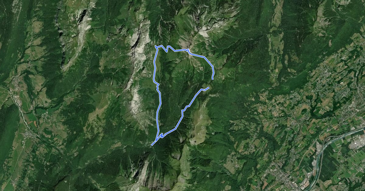 Маршрут Pointe de Chaurionde на спутниковом снимке