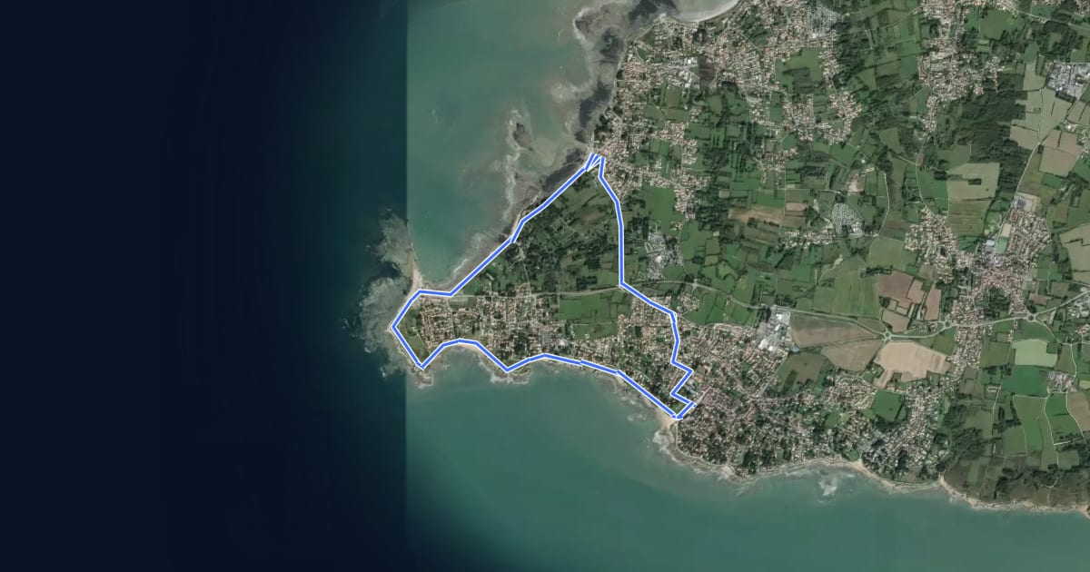 Маршрут Pointe Saint-Gildas на спутниковом снимке