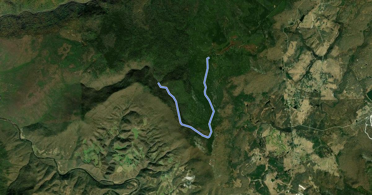 Маршрут Pointy Knob Trail на спутниковом снимке