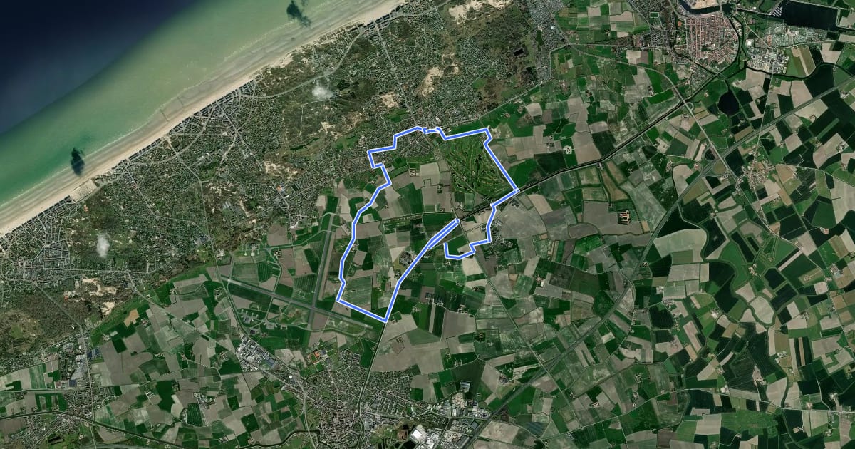 Маршрут Polderwandelroute на спутниковом снимке