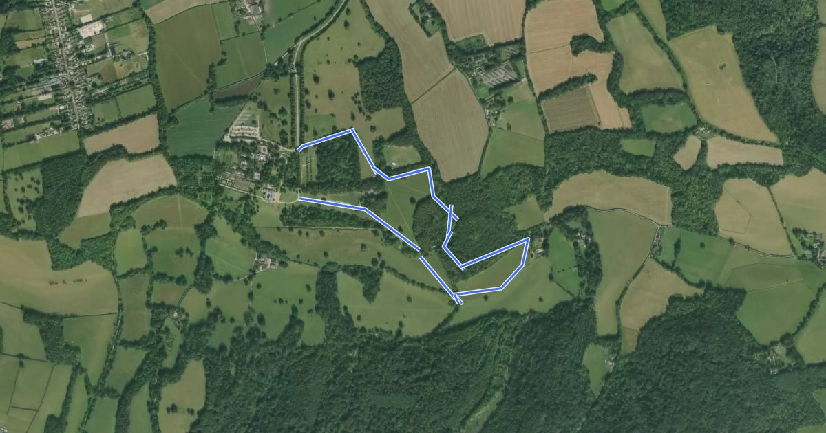 Маршрут Polesden Lacey Butterfly Walk, Polesden Lacey на спутниковом снимке